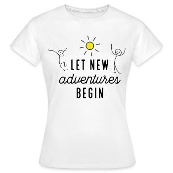Aventure ou nouveau départ - T-shirt Femme - blanc - Devant - AI Model Female 172 dark (172cm)