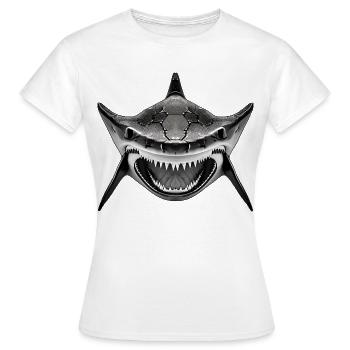 Hai mit offenem Maul - Frauen T-Shirt - Weiß - Vorne - AI Model Female 172 dark (172cm)