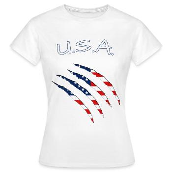 USA United States of America - Frauen T-Shirt - Weiß - Vorne - AI Model Female 172 dark (172cm)