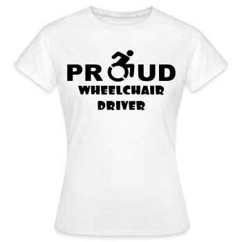 Fier utilisateur d’un fauteuil roulant * - T-shirt Femme - blanc - Devant - AI Model Female 172 dark (172cm)