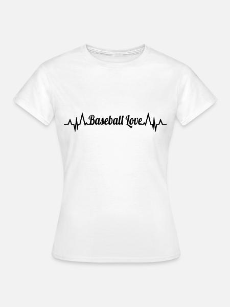 Baseball Herzlinie - Frauen T-Shirt - Weiß