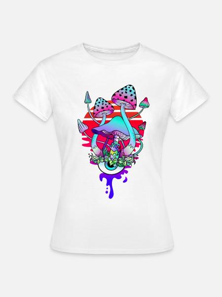 Zauberpilze Psychedelic Mushrooms Eye - Frauen T-Shirt - Weiß