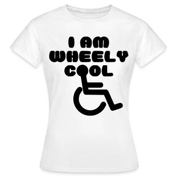 Je suis cool. Humour en fauteuil roulant * - T-shirt Femme - blanc - Devant - AI Model Female 172 dark (172cm)