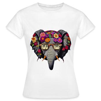 Mamafant Lunettes de soleil Mama Elephant Fleur de fête des mères - T-shirt Femme - blanc - Devant - AI Model Female 172 dark (172cm)