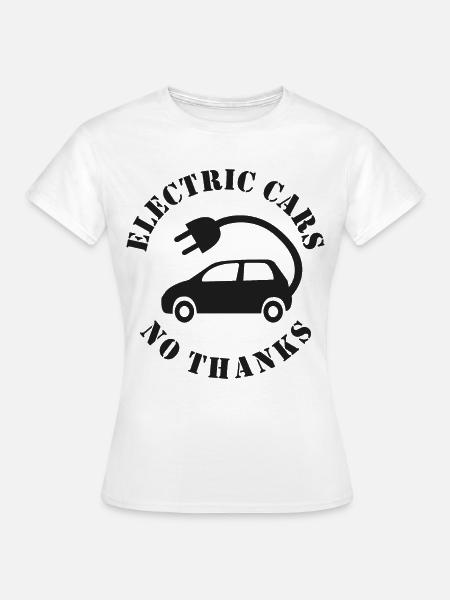 Elektroautos Nein danke - Dame-T-shirt - hvid