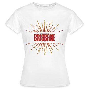 Brisbane Sunburst Logo - T-shirt Femme - blanc - Devant - AI Model Female 172 dark (172cm)
