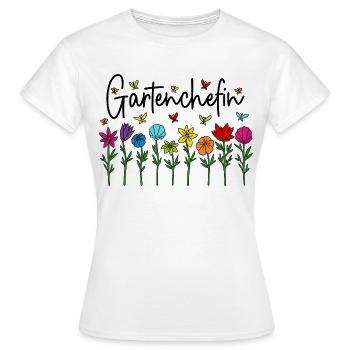 Garten Chefin Blumen Gartenarbeit Gartenchefin - Frauen T-Shirt - Weiß - Vorne - AI Model Female 172 dark (172cm)