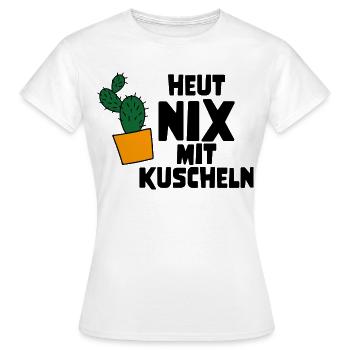 Kuscheln - Frauen T-Shirt - Weiß - Vorne - AI Model Female 172 dark (172cm)