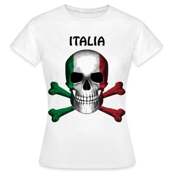 Crâne Jolly Roger Pirate Flag Italia R6Z - T-shirt Femme - blanc - Devant - AI Model Female 172 dark (172cm)