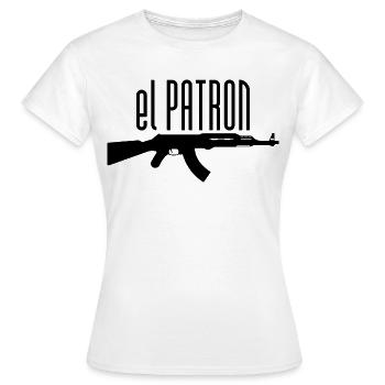 El Patron – Der Chef Look - Frauen T-Shirt - Weiß - Vorne - AI Model Female 172 dark (172cm)