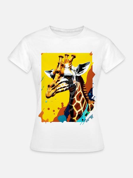 Giraffe Farbexplosion Neon - Frauen T-Shirt - Weiß