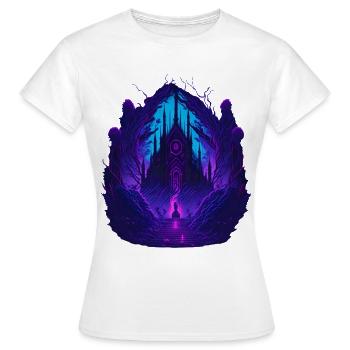 Neon Gothic Kirche Gotische Architektur - Frauen T-Shirt - Weiß - Vorne - AI Model Female 172 dark (172cm)