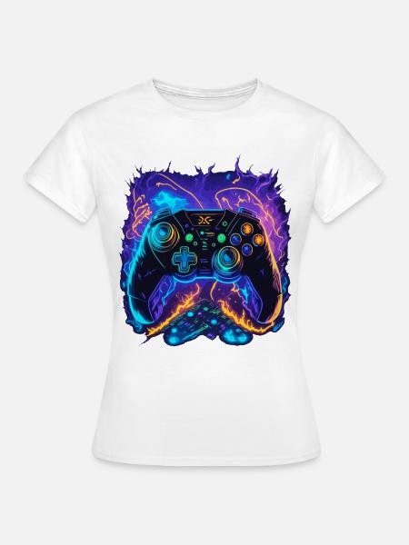 Powerful Gaming Controller Art - Frauen T-Shirt - Weiß
