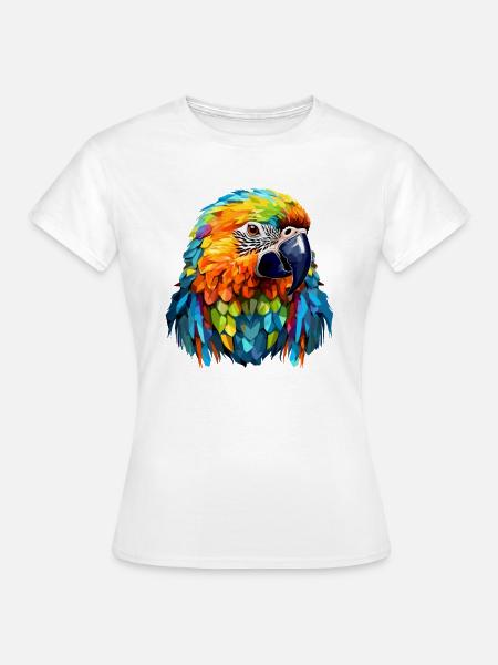 Papagei im Polygon Design - Frauen T-Shirt - Weiß
