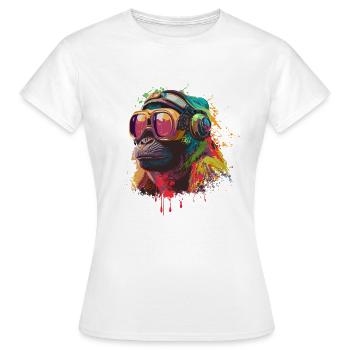 Singe street art - T-shirt Femme - blanc - Devant - AI Model Female 172 dark (172cm)