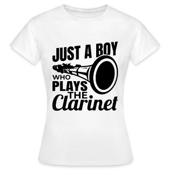 Juste un garçon jouant de la clarinette - T-shirt Femme - blanc - Devant - AI Model Female 172 dark (172cm)