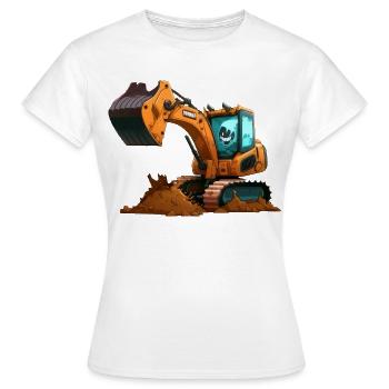 Large excavator - Women's T-Shirt - white - Front - AI Model Female 172 dark (172cm)
