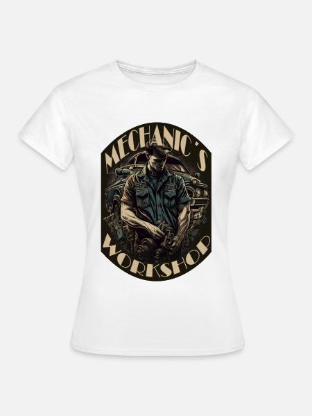 Automechaniker mit Schriftzug - Frauen T-Shirt - Weiß