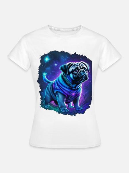 Mystischer Mops Hund - Frauen T-Shirt - Weiß