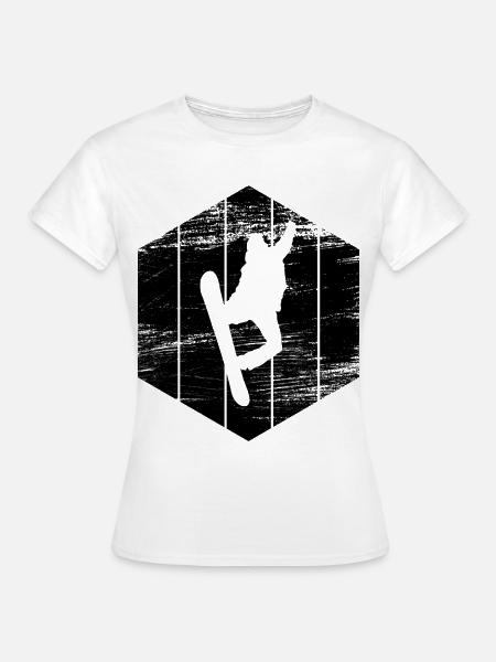 Snowboarder Skizze - Frauen T-Shirt - Weiß