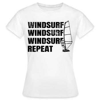 Windsurfen Wiederholen - Frauen T-Shirt - Weiß - Vorne - AI Model Female 172 dark (172cm)