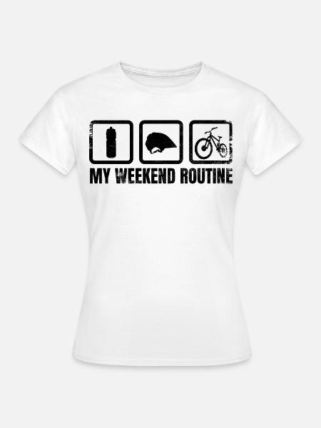 Mountainbiker Wochenende - Frauen T-Shirt - Weiß