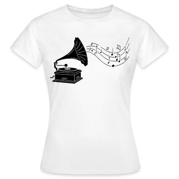 gramophone noir et musique - T-shirt Femme - blanc - Devant - AI Model Female 172 dark (172cm)