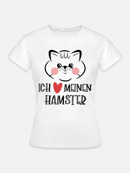 Hamster Herz Statement Lieblingstier Haustiere - Frauen T-Shirt - Weiß