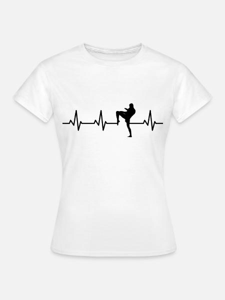 Kickboxer Herzlinie - Frauen T-Shirt - Weiß