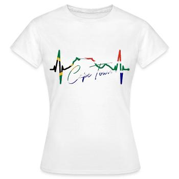 Cape Town Skyline Heartbeat Afrique du Sud Table Mountain - T-shirt Femme - blanc - Devant - AI Model Female 172 dark (172cm)