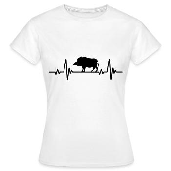 Wildschwein Herzschlag Wildsau EKG Keiler - Frauen T-Shirt - Weiß - Vorne - AI Model Female 172 dark (172cm)