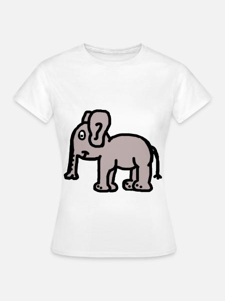 Elefant Dicker Dickhäuter Trampeltier Kinder Zoo - Frauen T-Shirt - Weiß