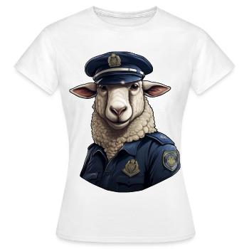 Moutons de la police - T-shirt Femme - blanc - Devant - AI Model Female 172 dark (172cm)