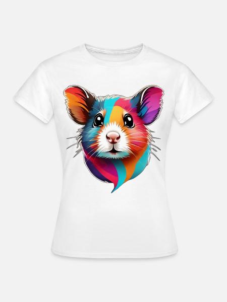 colorful hamster face - Frauen T-Shirt - Weiß