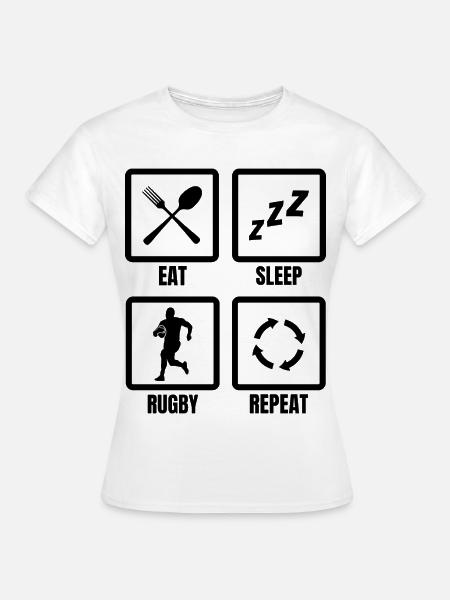 Täglicher Rugby Spielplan - Frauen T-Shirt - Weiß