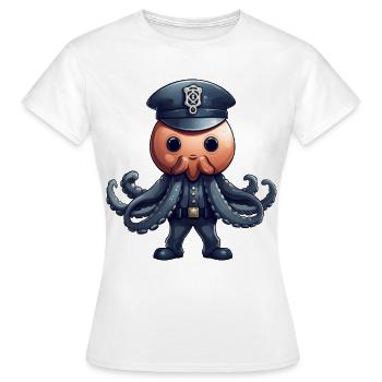 Tintenfisch Polizistin - Frauen T-Shirt - Weiß - Vorne - AI Model Female 172 dark (172cm)