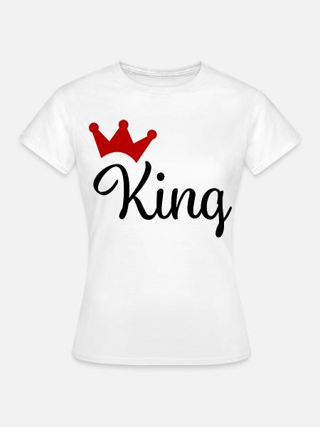 King mit Krone - Frauen T-Shirt - Weiß