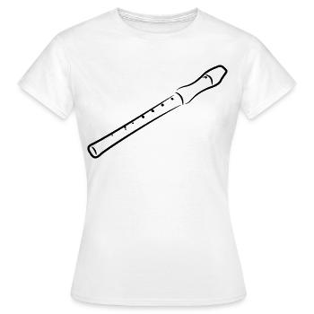 Flöte Zeichnung - Frauen T-Shirt - Weiß - Vorne - AI Model Female 172 dark (172cm)