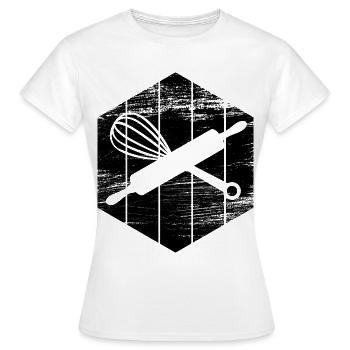 Rouleau à pâtisserie et batteur à main - T-shirt Femme - blanc - Devant - AI Model Female 172 dark (172cm)