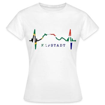 Cape Town Skyline Heartbeat Afrique du Sud Montagne de la Table - T-shirt Femme - blanc - Devant - AI Model Female 172 dark (172cm)