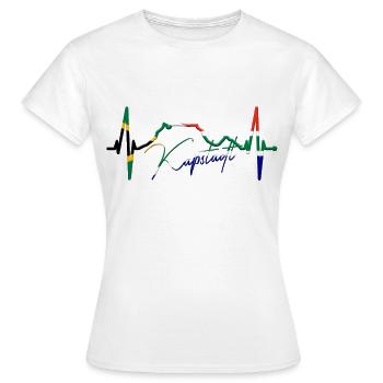 Cape Town Skyline Heartbeat Afrique du Sud Montagne de la Table - T-shirt Femme - blanc - Devant - AI Model Female 172 dark (172cm)