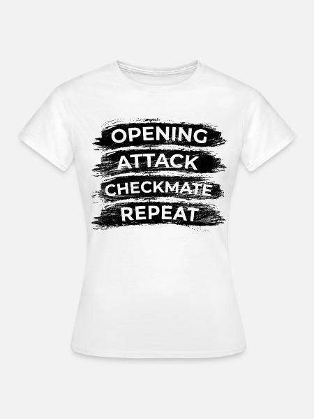 Eröffnungszug Schachmatt Wiederholung - Frauen T-Shirt - Weiß