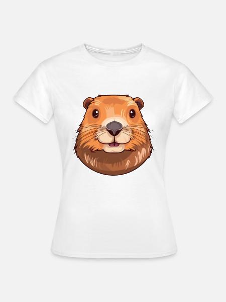 Und täglich grüßt das Murmeltier bunte Aquarell-Karikatur Kawaii Haustier - Frauen T-Shirt - Weiß
