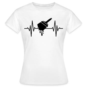 Malerpinsel Herzklopfen - Frauen T-Shirt - Weiß - Vorne - AI Model Female 172 dark (172cm)
