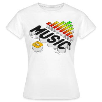 Jouer de la musique | Illustration de musique isométrique - T-shirt Femme - blanc - Devant - AI Model Female 172 dark (172cm)