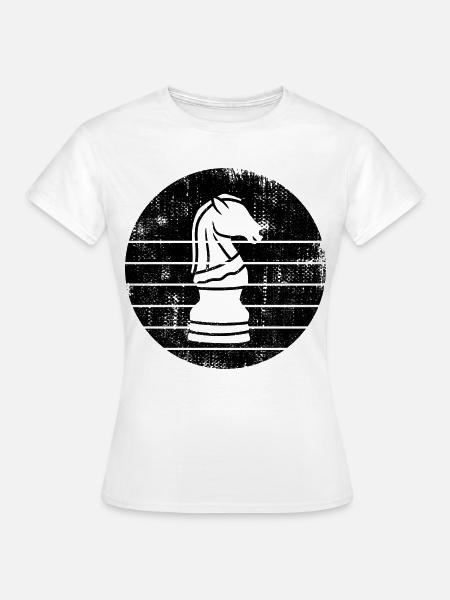 Schach Springer Zeichnung - Frauen T-Shirt - Weiß