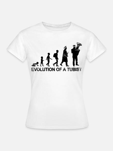 Evolution Of A Tubist - Frauen T-Shirt - Weiß