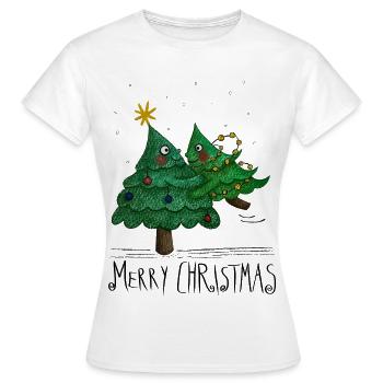 Christmas Tree Love Frohe Weihnachten - Frauen T-Shirt - Weiß - Vorne - AI Model Female 172 dark (172cm)