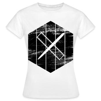 Pen and Ruler Sketch - Women's T-Shirt - white - Front - AI Model Female 172 dark (172cm)