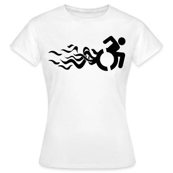 Flammendes Rollstuhlsymbol * - Frauen T-Shirt - Weiß - Vorne - AI Model Female 172 dark (172cm)